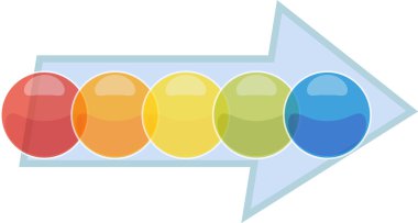 Five Blank business diagram process arrow illustration