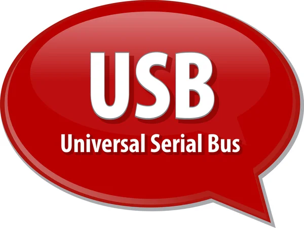 USB абревіатура визначення мовної бульбашки ілюстрація — стокове фото