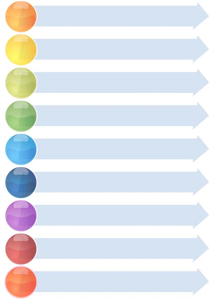 Nove diagrama de negócios em branco ilustração da lista de seta — Fotografia de Stock