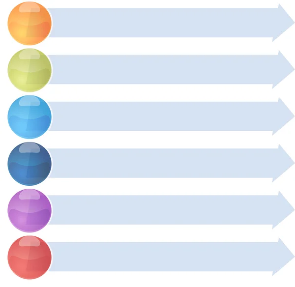 Six blank business diagram arrow list illustration