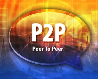 P2P kısaltma kelime konuşma balonu illüstrasyon