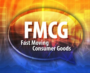 FMCG kısaltma kelime konuşma balonu illüstrasyon