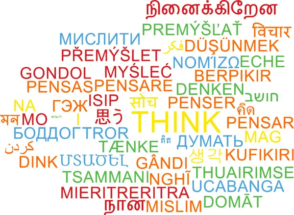 Think multilanguage wordcloud background concept — Stock Photo, Image