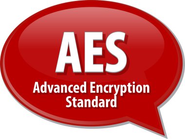 AES kısaltma tanımı konuşma balonu illüstrasyon