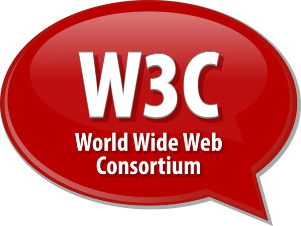 W3C acronym definition speech bubble illustration — Stock Photo, Image
