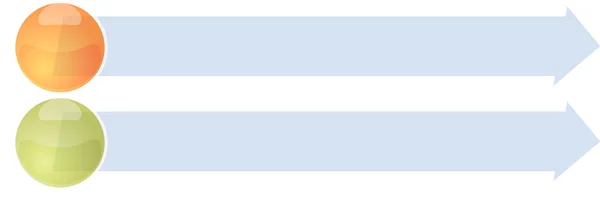 Дві порожні ділові діаграми зі стрілочками списку ілюстрацій — стокове фото