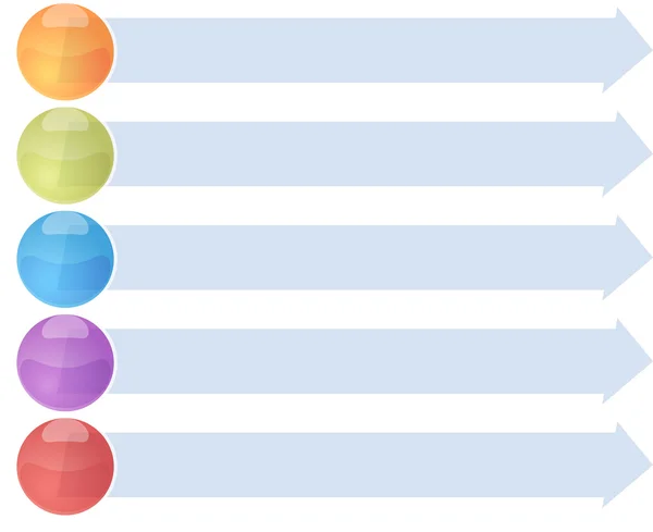 Ilustración de la lista de flechas del diagrama de negocio cinco blanco — Foto de Stock