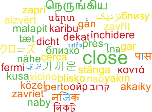 Chiudere multilingua wordcloud concetto di sfondo — Foto Stock