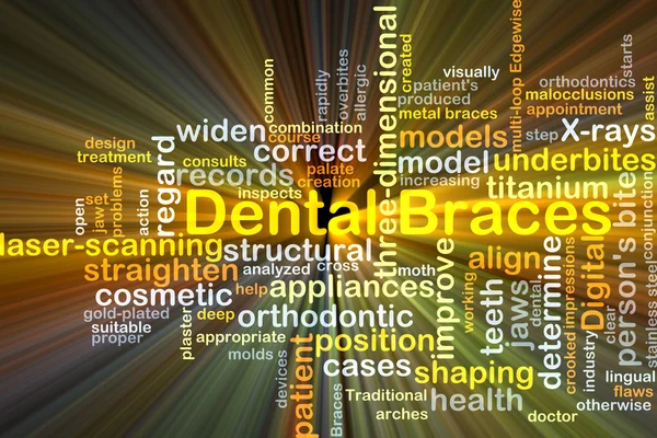 Dental braces background concept glowing — Stock Photo, Image