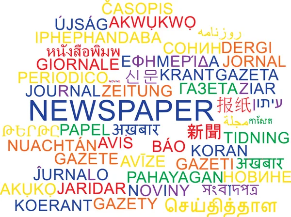 Newspaper multilanguage wordcloud background concept — Stock Photo, Image