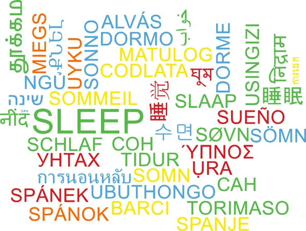 Sleep multilanguage wordcloud background concept — Stock Photo, Image