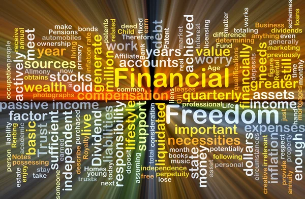 Financial freedom background concept glowing — Stock Photo, Image