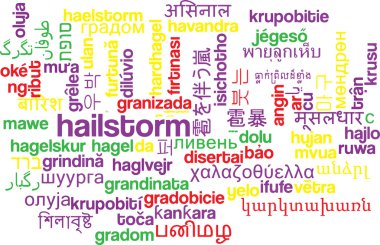 Hailstorm çoklu dil wordcloud arka plan kavramı