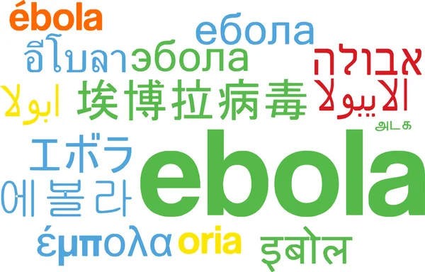 Ebola multilingue wordcloud concept de fond — Photo