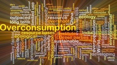 Overconsumption background concept glowing clipart