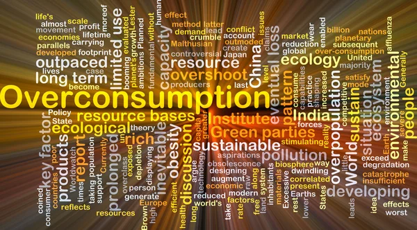 Overconsumption background concept glowing — Stock Photo, Image