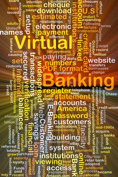 Virtuell bank bakgrund begreppet glödande — Stockfoto