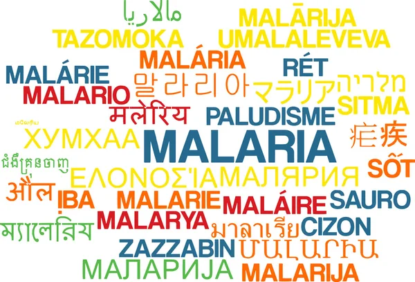 Malária conceito de fundo wordcloud multilíngue — Fotografia de Stock