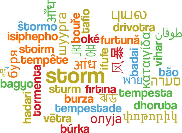 Storm multilenguaje wordcloud background concept —  Fotos de Stock