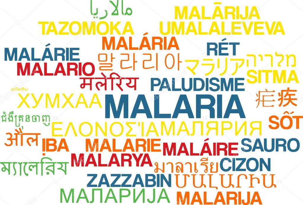 Malaria multilanguage wordcloud background concept