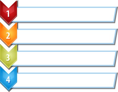 Dört boş iş diyagramı chevron liste illüstrasyon