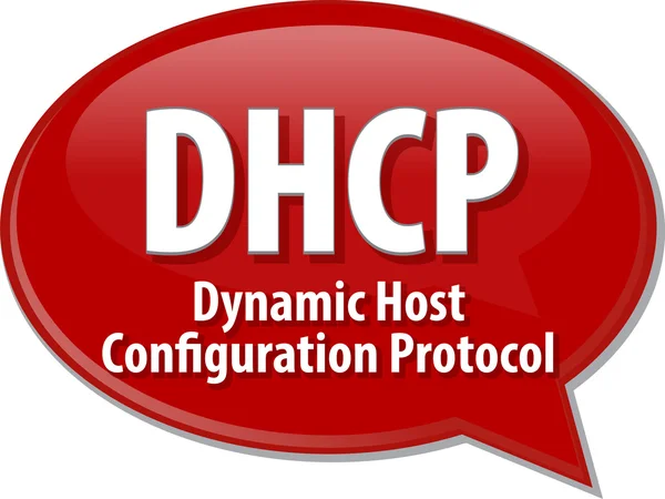 DHCP acronym definition speech bubble illustration — Stock Photo, Image