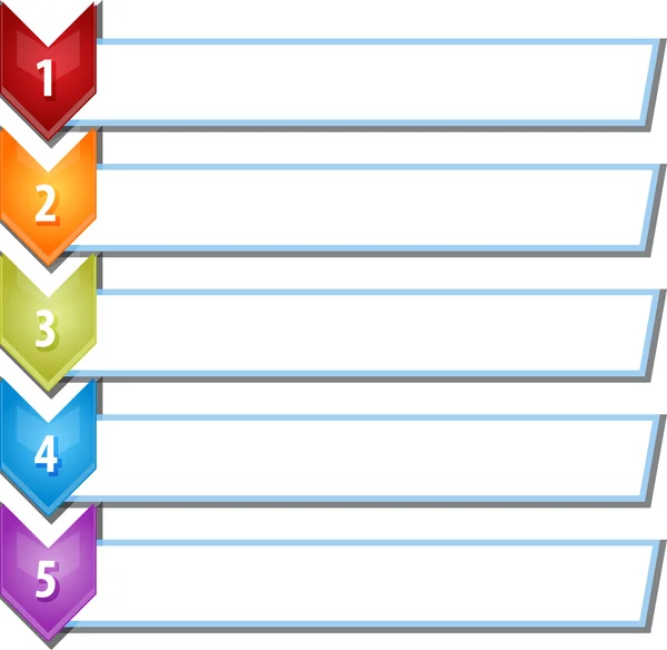 Beş boş iş diyagramı chevron liste illüstrasyon