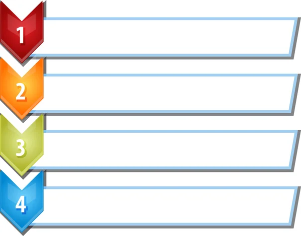 Illustrazione della lista chevron di quattro diagrammi di business vuoti — Foto Stock