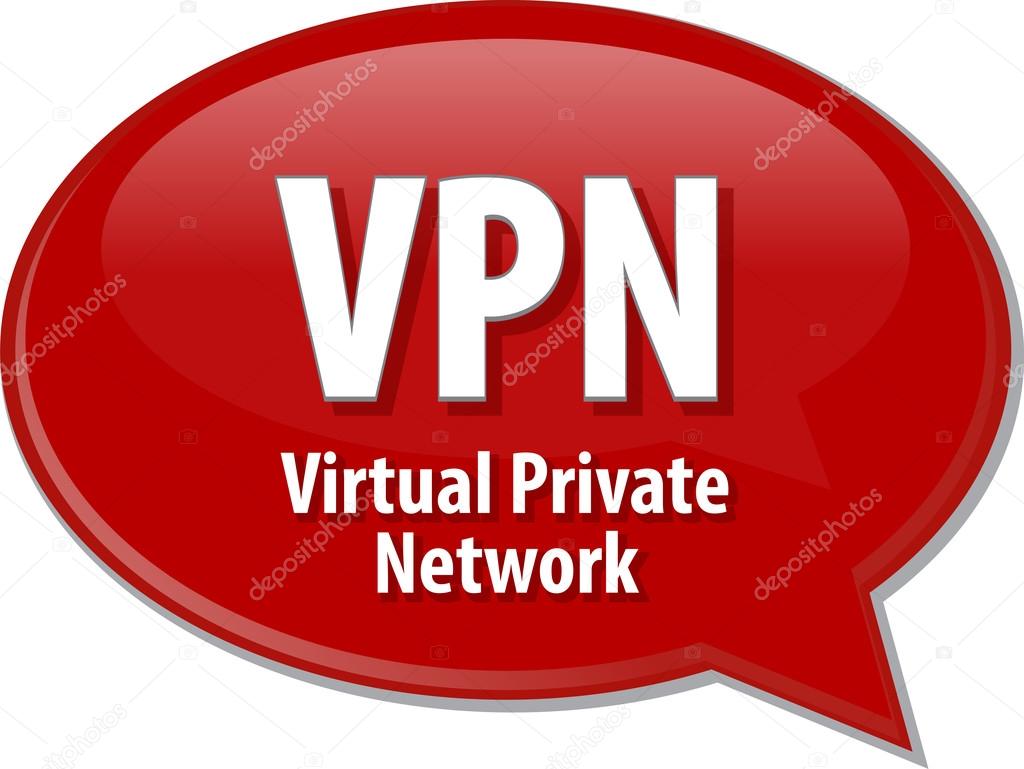 VPN acronym definition speech bubble illustration