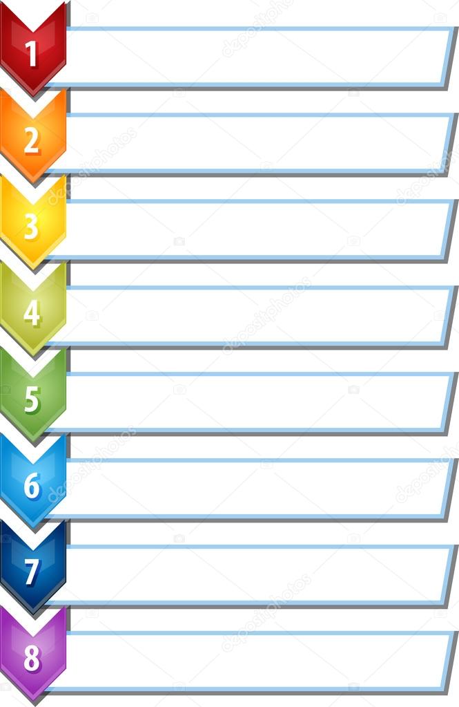 Eight blank business diagram chevron list illustration