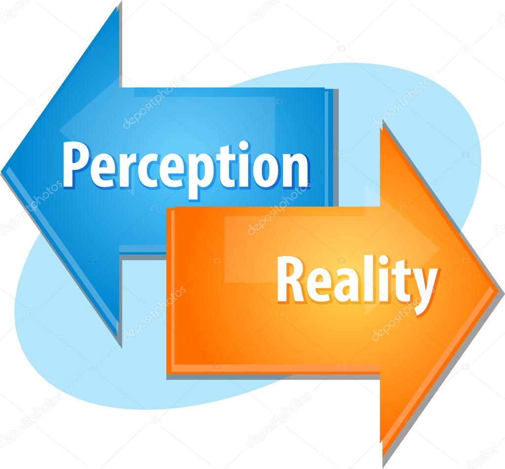 Perception Reality business diagram illustration