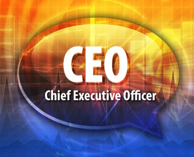 CEO kısaltma kelime konuşma balonu illüstrasyon