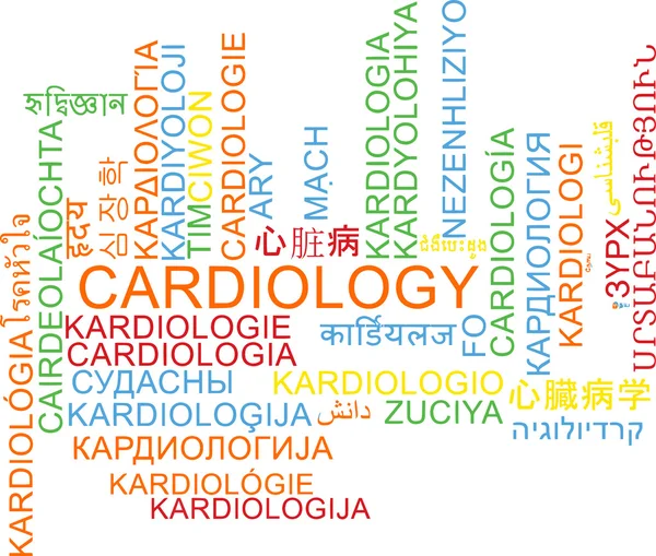 Cardiologia conceito de fundo wordcloud multilíngue — Fotografia de Stock