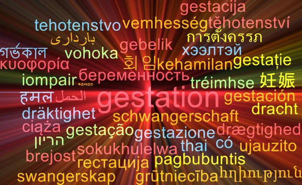 Dräktigheten multilanguage wordcloud bakgrund begreppet glödande — Stockfoto