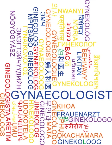 Gynaecologist conceito de fundo multilíngue wordcloud — Fotografia de Stock