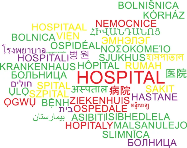 Hospital multilanguage wordcloud background concept — Stock Photo, Image