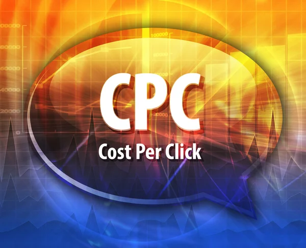 Ilustración de burbuja de palabra acrónimo CPC — Foto de Stock