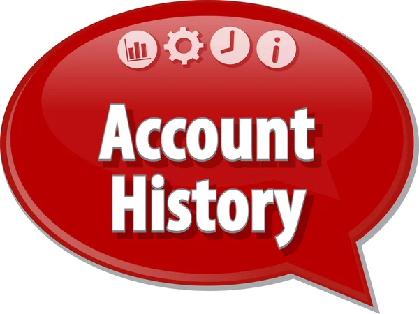 Account history Business term speech bubble illustration — Stock Photo, Image