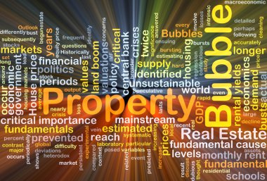 Property bubble background concept glowing clipart