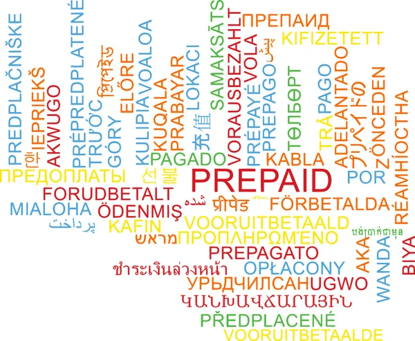 Prepaid multilanguage wordcloud background concept — Stock Photo, Image