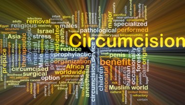 Circumcision background concept glowing clipart