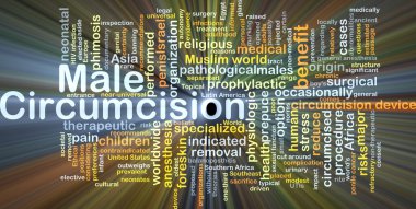 Male circumcision background concept glowing clipart
