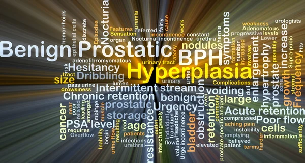 Benign prostatic hyperplasia BPH background concept glowing — Stock Photo, Image