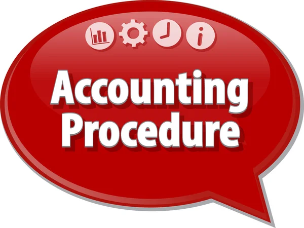 Accounting procedures Business term speech bubble illustration — Stock Photo, Image