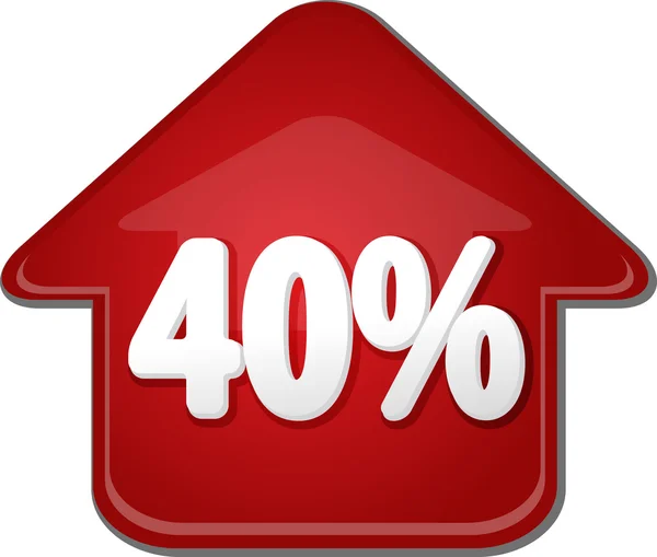 Forty percent up upwards arrow bubble illustration — Stock Photo, Image