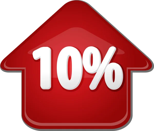 Ten percent up upwards arrow bubble illustration — Stock Photo, Image