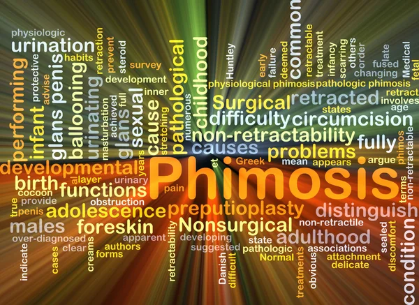 Phimosis concept de fond rayonnant — Photo