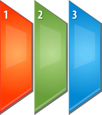 Üç boş iş diyagramı perspektif panelleri illüstrasyon