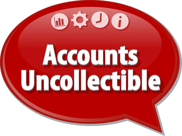 Accounts uncollectible Business term speech bubble illustration — Stock Photo, Image