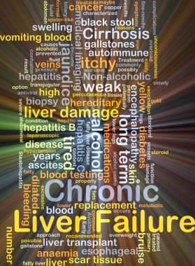 Kronik Karaciğer yetmezliği arka plan kavramı parlayan
